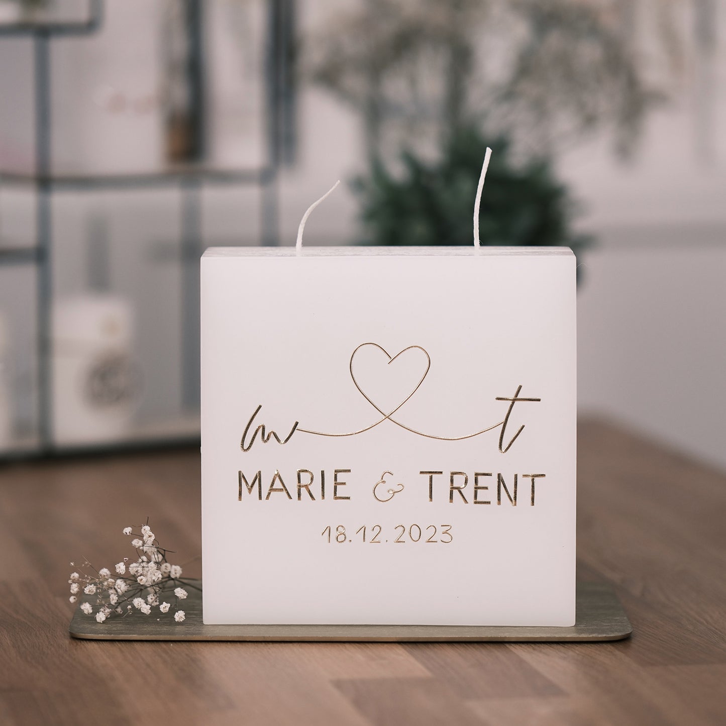 Hochzeitskerze Marie & Trent