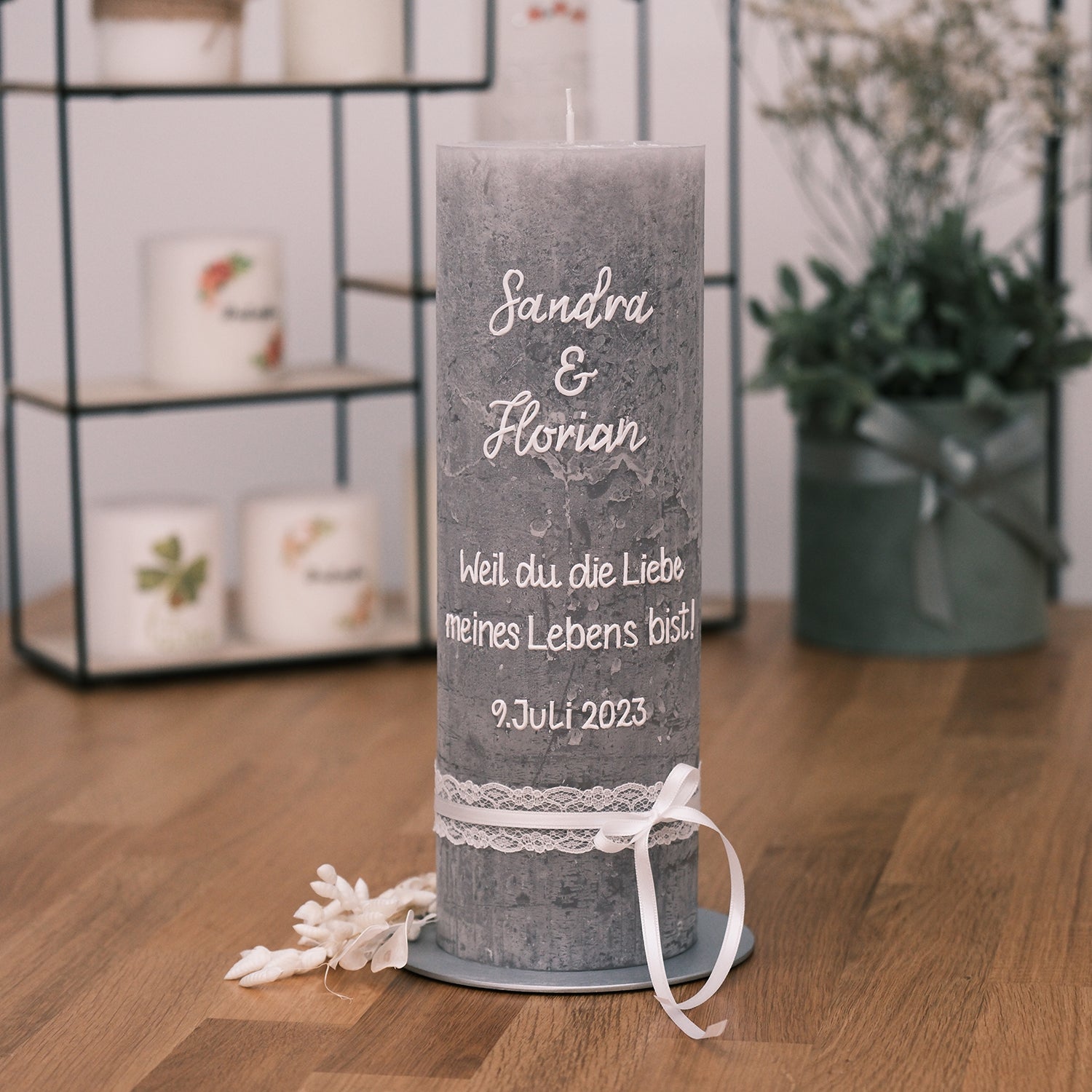 Hochzeitskerze Sandra & Florian - Rosis Kerzen