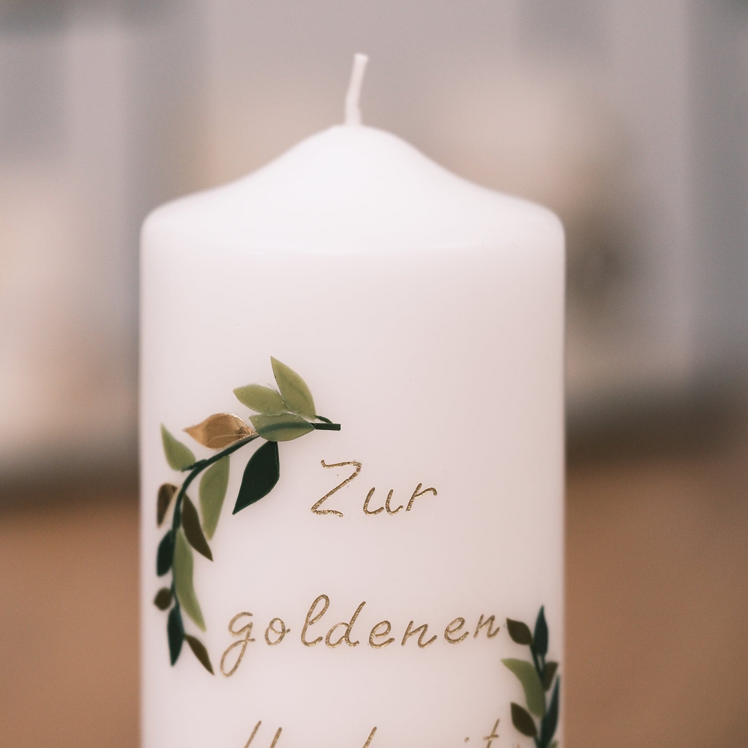 Hochzeitskerze zur goldenen Hochzeit - Rosis Kerzen