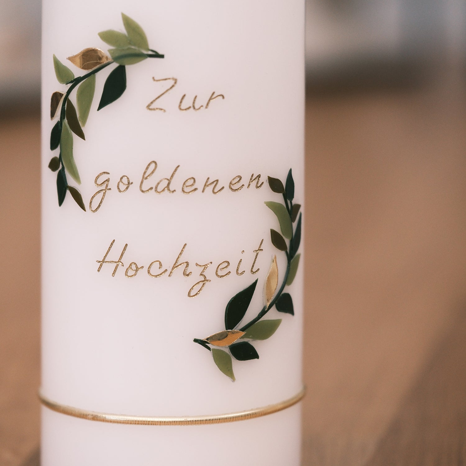 Hochzeitskerze zur goldenen Hochzeit - Rosis Kerzen