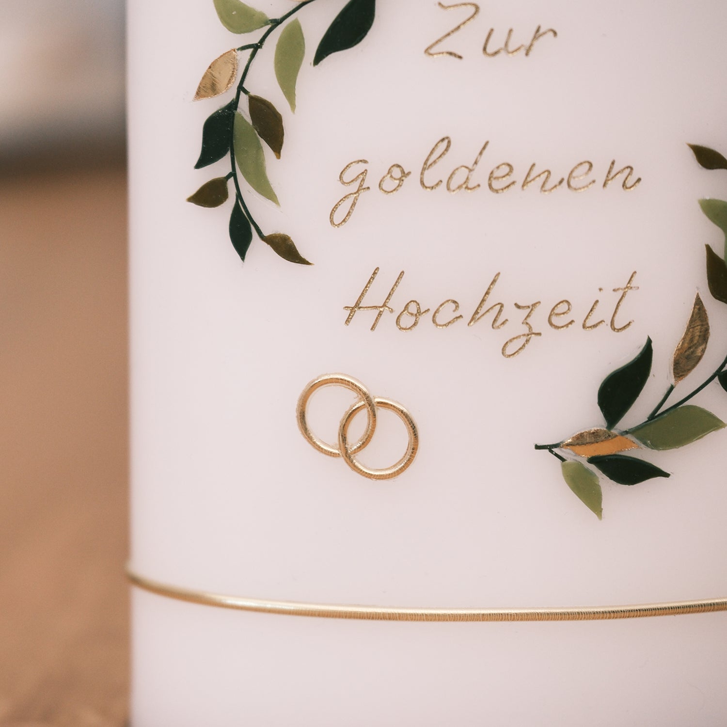 Hochzeitskerze zur goldenen Hochzeit - Rosis Kerzen