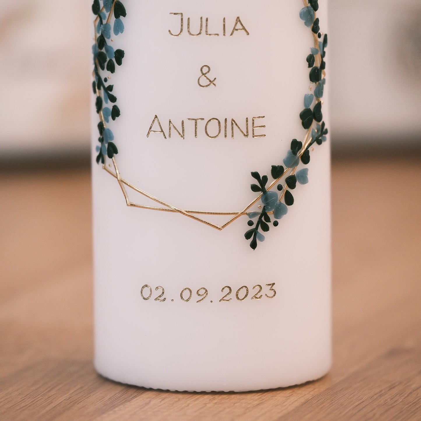 Hochzeitskerze Julia & Antoine - Rosis Kerzen