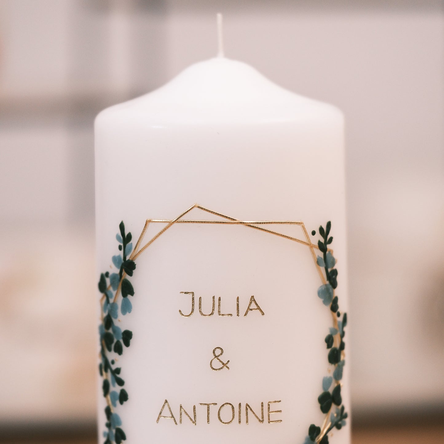 Hochzeitskerze Julia & Antoine - Rosis Kerzen