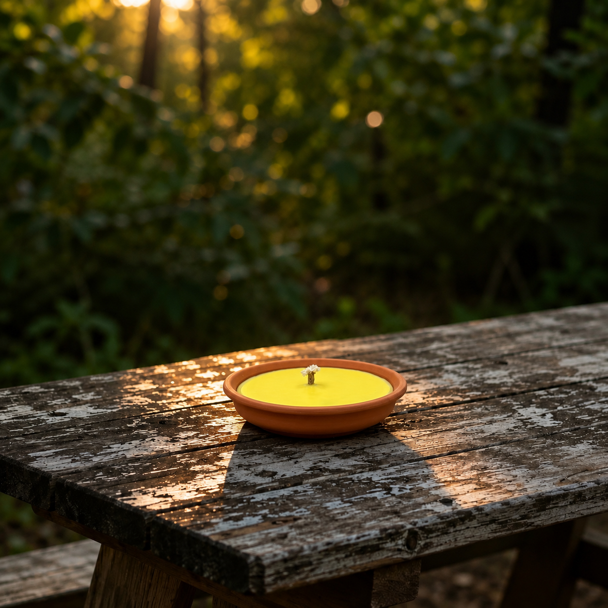 Citronella Kerze in Terrakotta-Schale klassisch