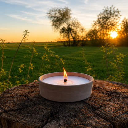 Citronella Kerze in Terracotta-Schale modern