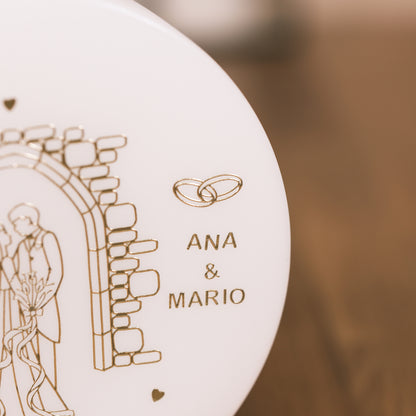 Hochzeitskerze "Ana & Mario"